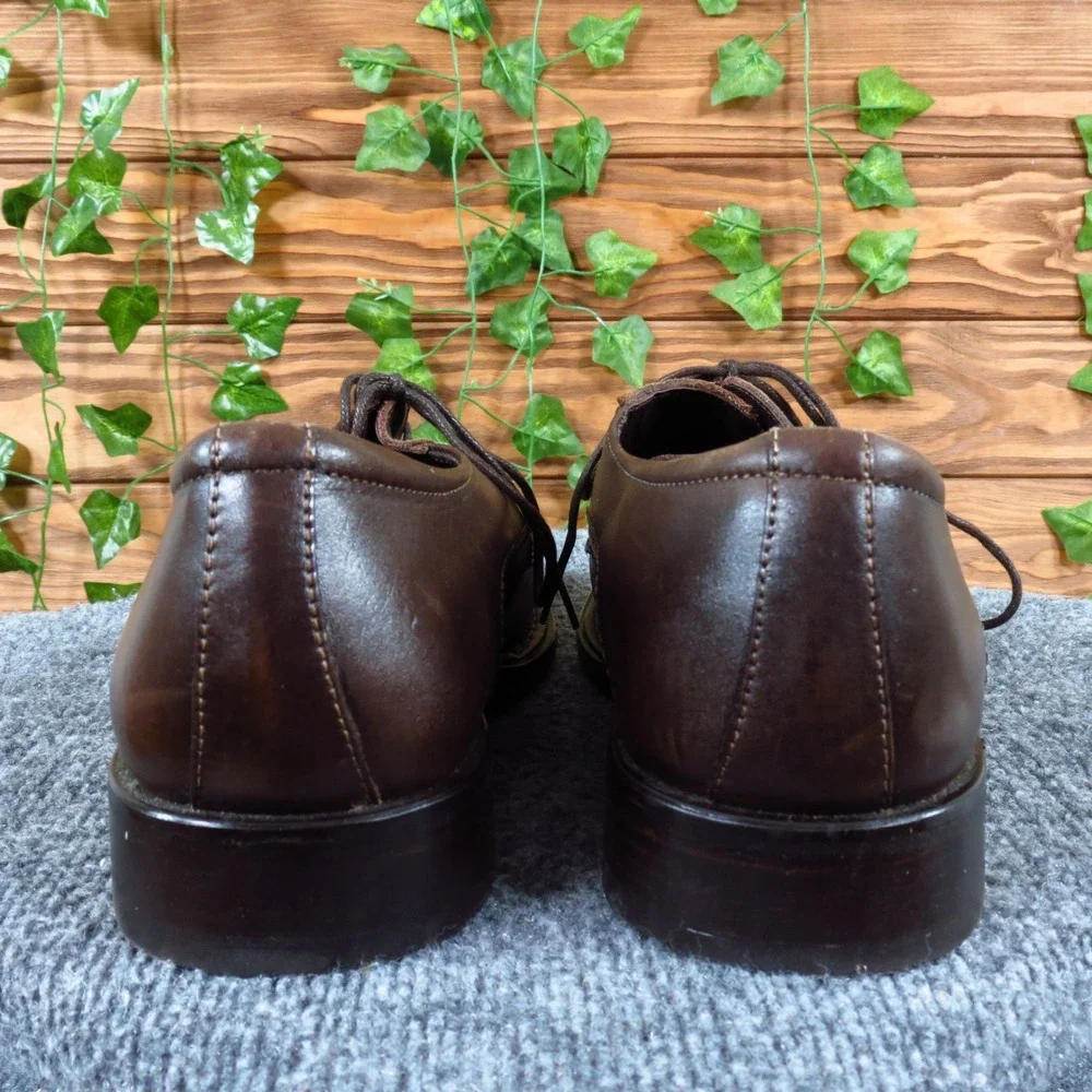 Alfani Men Derby Dress Shoes Size 10 Formal Business Square Toe Brown Leather‎